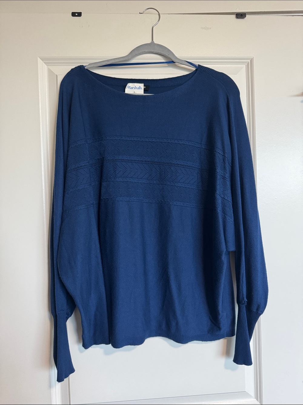 Marshalls Women's Navy Crewneck Textured Knit Sweater